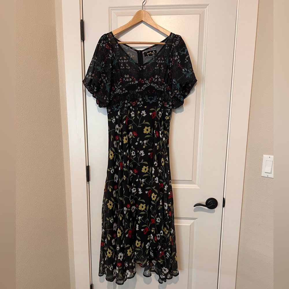 Floral Black Dress